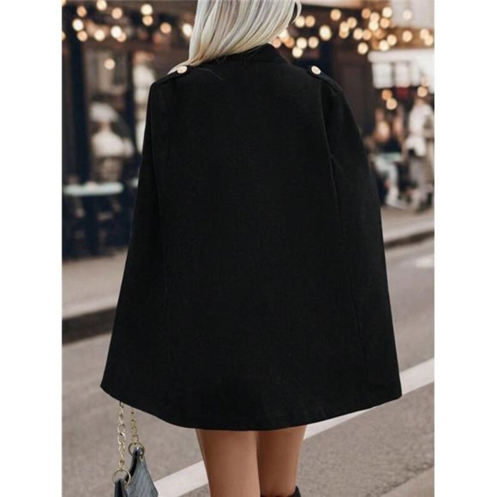 Double Breasted Cloak Sleeve Coat - Picture 2 of 5